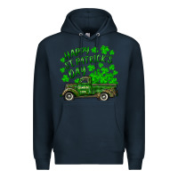 Navy happy st. patricks day shamrock farm truck Premium Hoodie - RanaPortraitStore