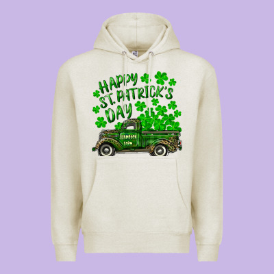 Premium Hoodie happy st. patricks day shamrock farm truck