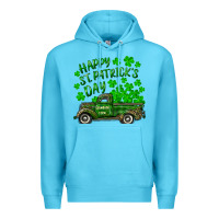 Ocean Blue happy st. patricks day shamrock farm truck Premium Hoodie - RanaPortraitStore