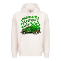 Pale Pink happy st. patricks day shamrock farm truck Premium Hoodie - RanaPortraitStore