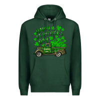 Sports Green happy st. patricks day shamrock farm truck Premium Hoodie - RanaPortraitStore
