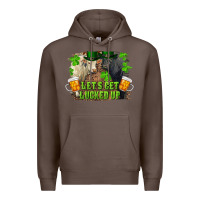 Coffee lets get lucked up charolais and black angus bull Premium Hoodie - RanaPortraitStore