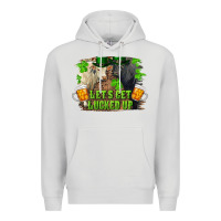 Dove Grey lets get lucked up charolais and black angus bull Premium Hoodie - RanaPortraitStore