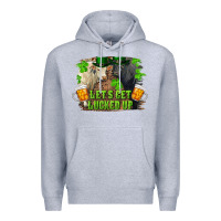 Heather Grey lets get lucked up charolais and black angus bull Premium Hoodie - RanaPortraitStore