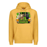 Mustard lets get lucked up charolais and black angus bull Premium Hoodie - RanaPortraitStore