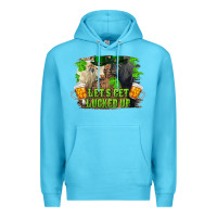 Ocean Blue lets get lucked up charolais and black angus bull Premium Hoodie - RanaPortraitStore