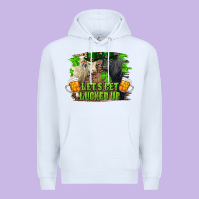 Premium Hoodie lets get lucked up charolais and black angus bull
