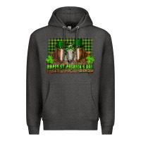 Charcoal Heather happy st. patricks day horses with leprechaun Premium Hoodie - RanaPortraitStore