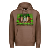 Chestnut happy st. patricks day horses with leprechaun Premium Hoodie - RanaPortraitStore