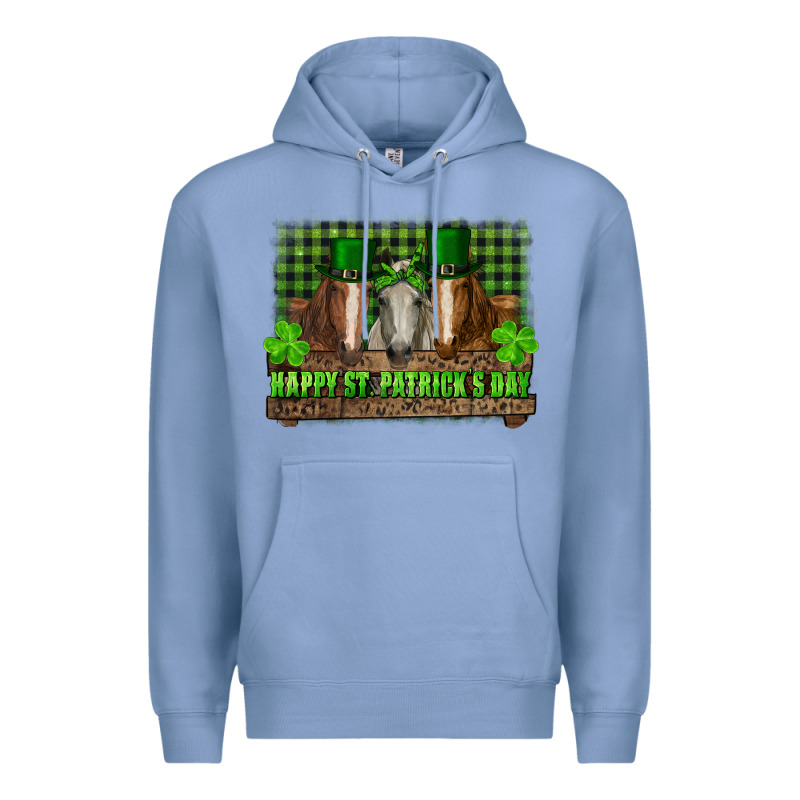 Happy St. Patricks Day Horses With Leprechaun Premium Hoodie by RanaPortraitStore | Teevron