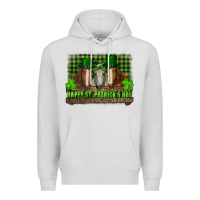 Dove Grey happy st. patricks day horses with leprechaun Premium Hoodie - RanaPortraitStore