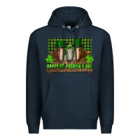 Navy happy st. patricks day horses with leprechaun Premium Hoodie - RanaPortraitStore