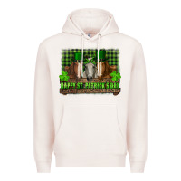 Pale Pink happy st. patricks day horses with leprechaun Premium Hoodie - RanaPortraitStore