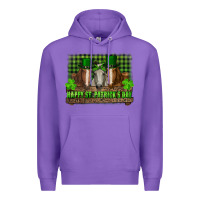 Purple happy st. patricks day horses with leprechaun Premium Hoodie - RanaPortraitStore