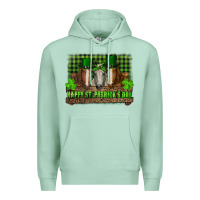 Seafoam happy st. patricks day horses with leprechaun Premium Hoodie - RanaPortraitStore