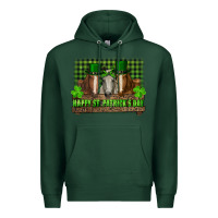 Sports Green happy st. patricks day horses with leprechaun Premium Hoodie - RanaPortraitStore