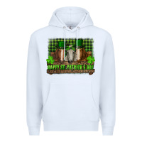 White happy st. patricks day horses with leprechaun Premium Hoodie - RanaPortraitStore