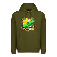 Army Green lucky vibes Premium Hoodie - RanaPortraitStore