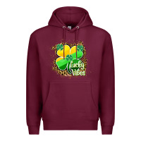 Burgundy lucky vibes Premium Hoodie - RanaPortraitStore