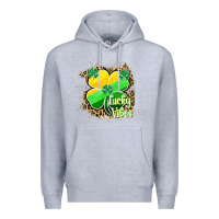 Heather Grey lucky vibes Premium Hoodie - RanaPortraitStore