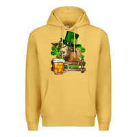 Antique Gold st. patricks day goat and beer Premium Hoodie - RanaPortraitStore