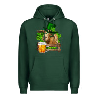 Sports Green st. patricks day goat and beer Premium Hoodie - RanaPortraitStore