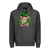 Charcoal Heather st. patricks day lucky baby pig Premium Hoodie - RanaPortraitStore