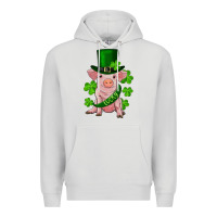 Dove Grey st. patricks day lucky baby pig Premium Hoodie - RanaPortraitStore