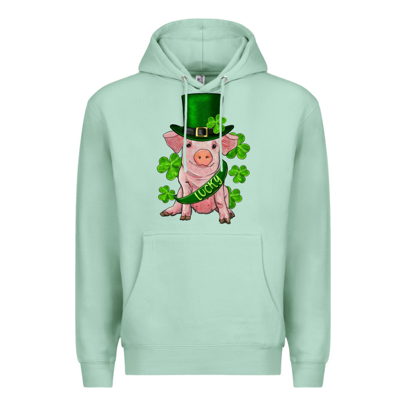 St. Patricks Day Lucky Baby Pig Premium Hoodie by RanaPortraitStore | Teevron