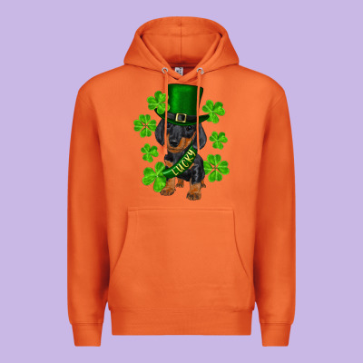 Premium Hoodie st. patricks day lucky dachshund puppy