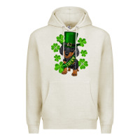 Oatmeal Heather st. patricks day lucky dachshund puppy Premium Hoodie - RanaPortraitStore