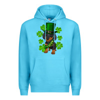 Ocean Blue st. patricks day lucky dachshund puppy Premium Hoodie - RanaPortraitStore