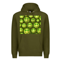 Army Green st. patricks day lucky face Premium Hoodie - RanaPortraitStore