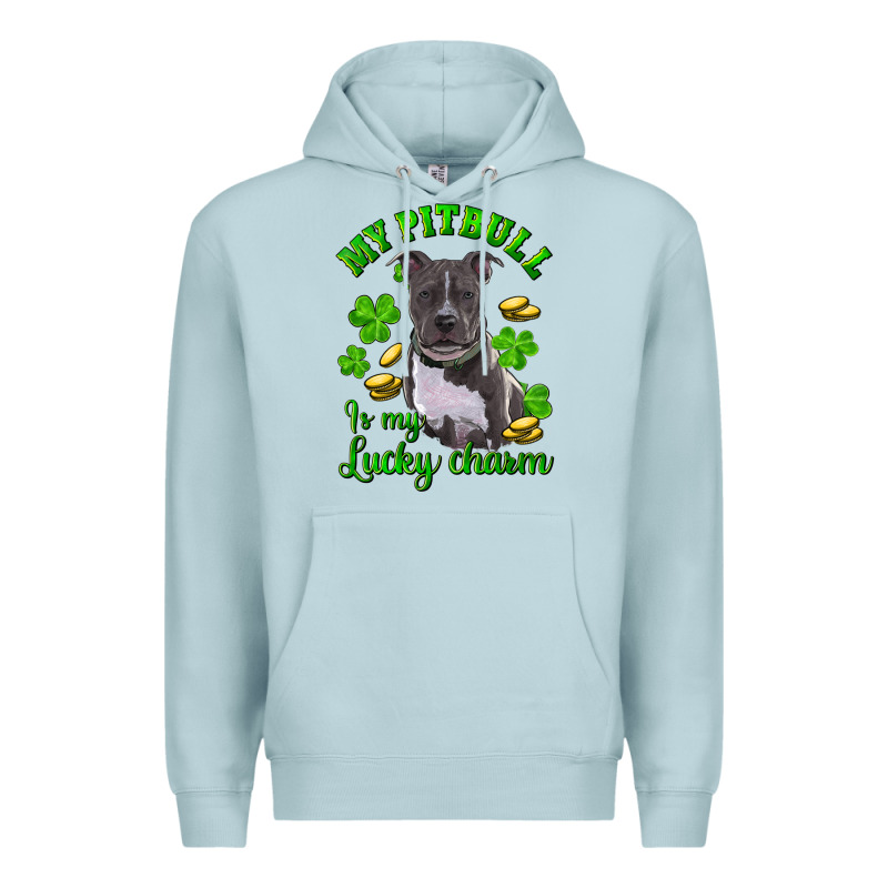 St Patricks Day My Pitbuli My Lucky Charm Premium Hoodie by RanaPortraitStore | Teevron