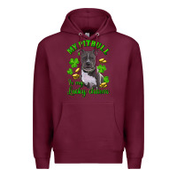 Burgundy st patricks day my pitbuli my lucky charm Premium Hoodie - RanaPortraitStore