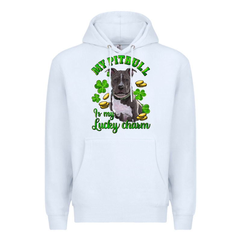 St Patricks Day My Pitbuli My Lucky Charm Premium Hoodie by RanaPortraitStore | Teevron