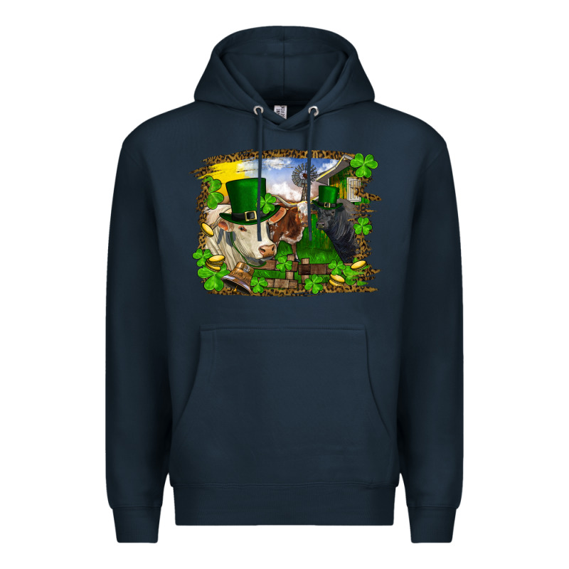 St Patricks Day Cows Premium Hoodie by RanaPortraitStore | Teevron