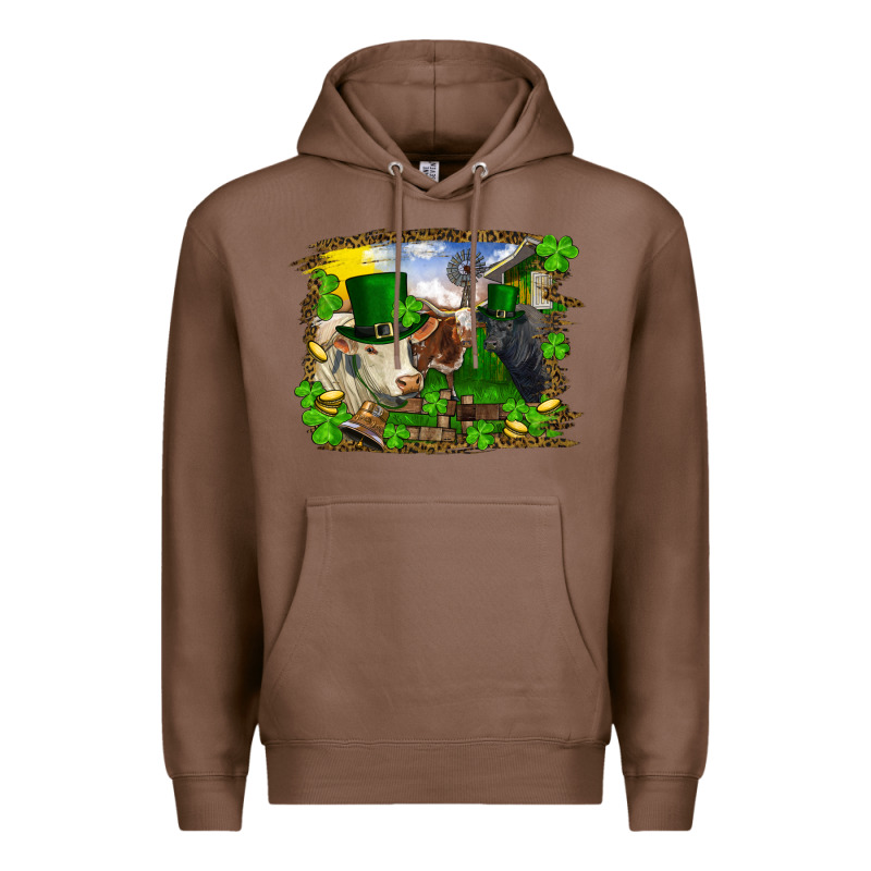 St Patricks Day Cows Premium Hoodie by RanaPortraitStore | Teevron