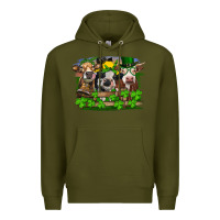 Army Green st patricks day heifers Premium Hoodie - RanaPortraitStore
