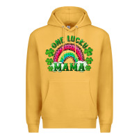 Mustard st patricks day one lucky mama Premium Hoodie - RanaPortraitStore