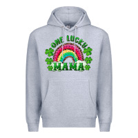 Heather Grey st patricks day one lucky mama Premium Hoodie - RanaPortraitStore