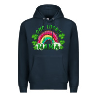 Navy st patricks day one lucky mama Premium Hoodie - RanaPortraitStore