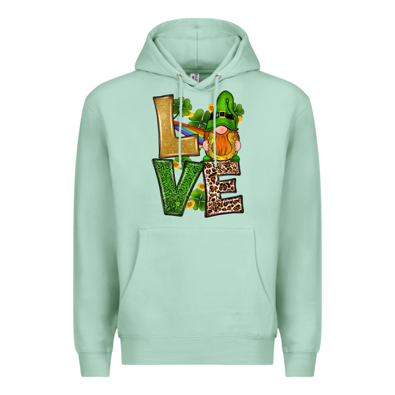 St Patricks Day Gnomes Shamrock Love Premium Hoodie by RanaPortraitStore | Teevron
