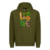 Army Green st patricks day gnomes shamrock love Premium Hoodie - RanaPortraitStore