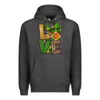 Charcoal Heather st patricks day gnomes shamrock love Premium Hoodie - RanaPortraitStore