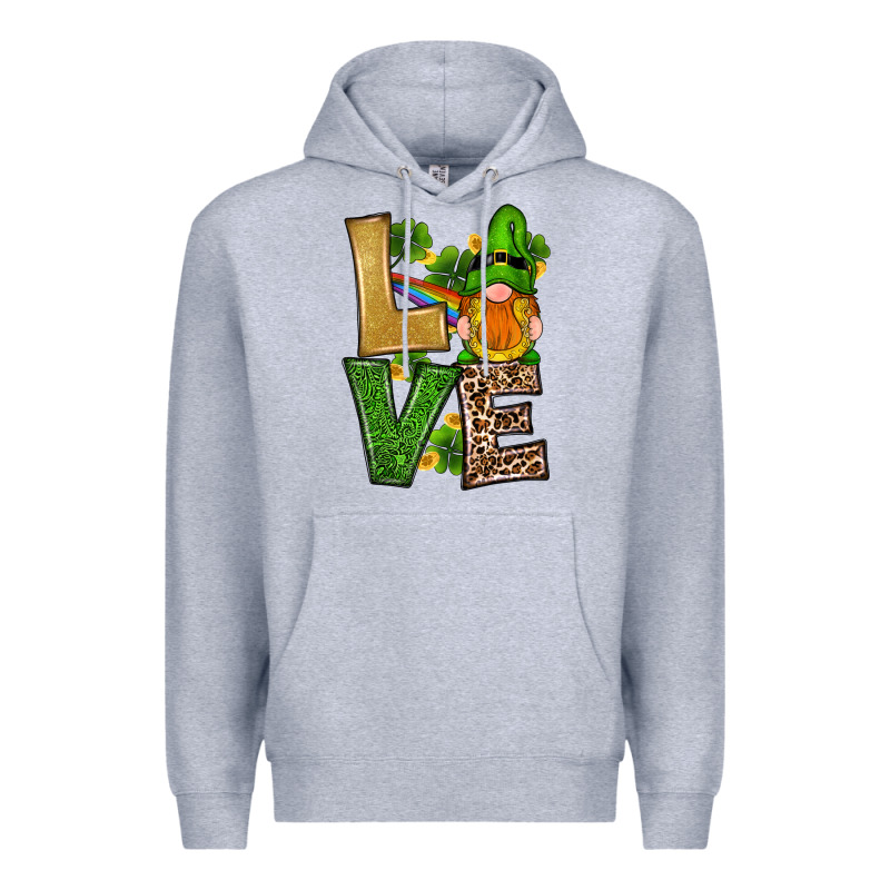 St Patricks Day Gnomes Shamrock Love Premium Hoodie by RanaPortraitStore | Teevron
