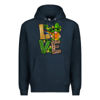 Navy st patricks day gnomes shamrock love Premium Hoodie - RanaPortraitStore