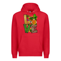 Red st patricks day gnomes shamrock love Premium Hoodie - RanaPortraitStore