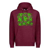 Burgundy st patricks day shamrock and leopard distressed ba Premium Hoodie - RanaPortraitStore