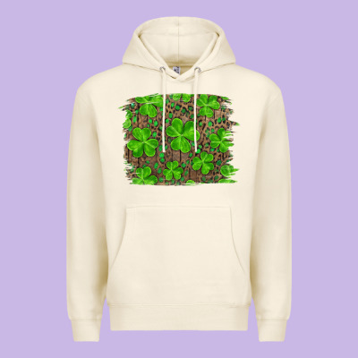 Premium Hoodie st patricks day shamrock and leopard distressed ba